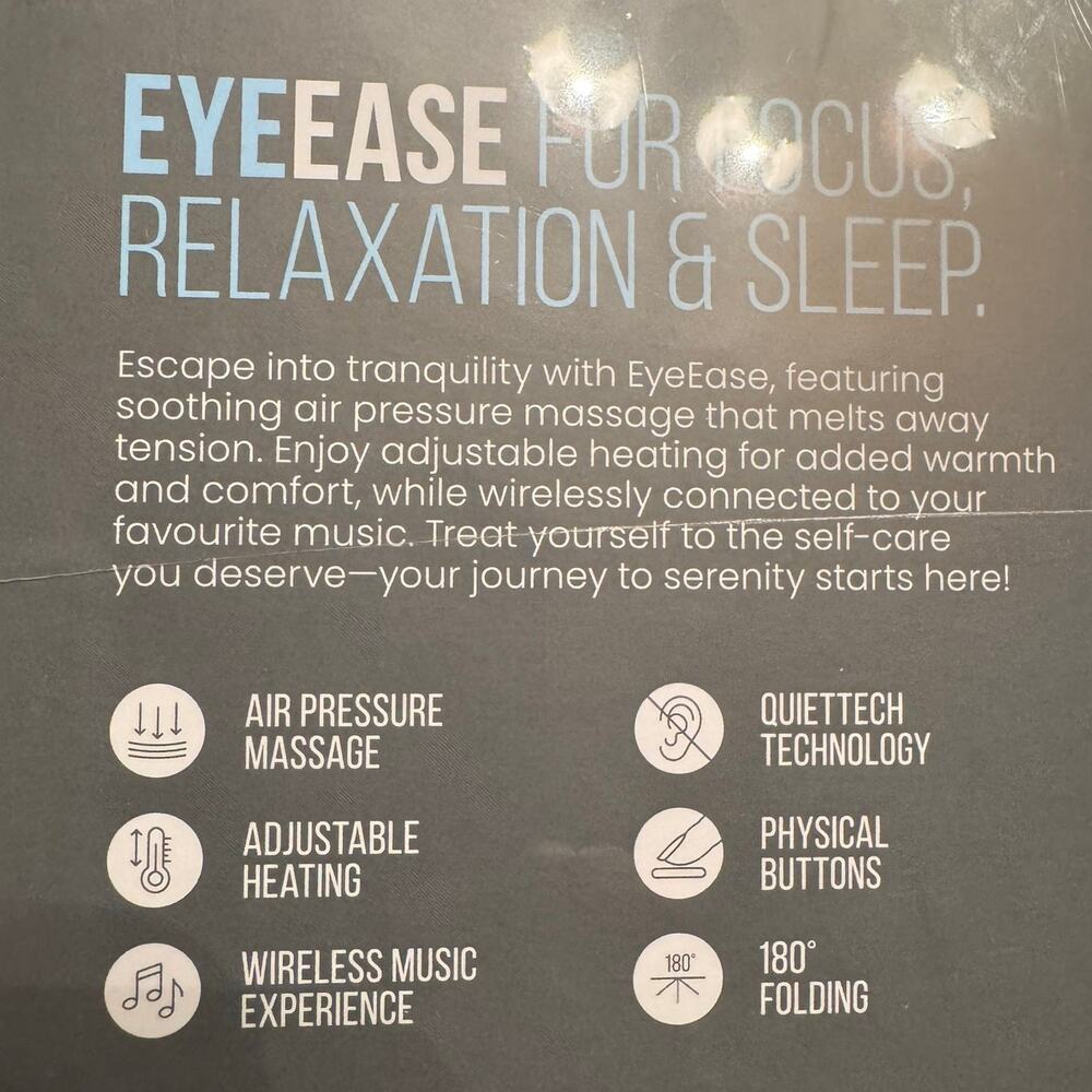 EyeEase Air Pressure Eye Massager Adjustable Heating Wireless Music Bob & Brad - Picture 4 of 8